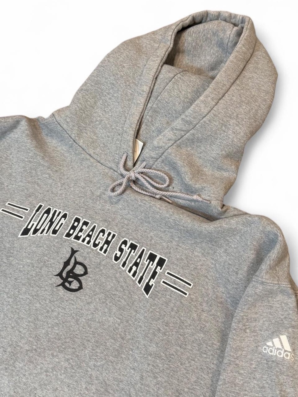 adidas Grey 'Long Beach State' CSULB Crewneck Hoodie XXL